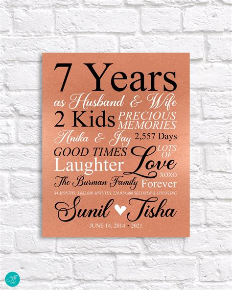 seven year anniversary gifts for her